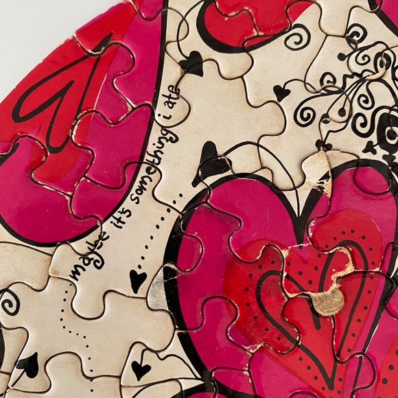Vintage Springbok Heart Valentine Small Round Puzzle Love Thingies - Picture 8 of 9